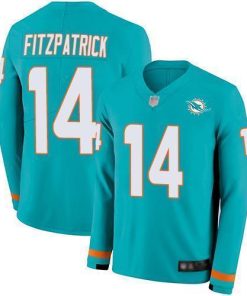 Nike Miami Dolphins #14 Ryan Fitzpatrick Aqua Green Team Color Stitched NFL Limited Therma Long Sleeve Jersey