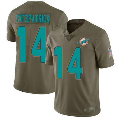 Nike Miami Dolphins #14 Ryan Fitzpatrick Olive Stitched NFL Limited 2017 Salute to Service Jersey