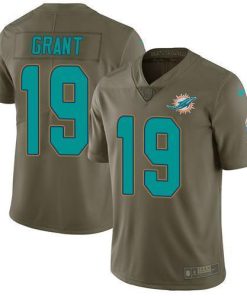 Nike Miami Dolphins #19 Jakeem Grant Olive Stitched NFL Limited 2017 Salute To Service Jersey