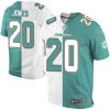 Nike Miami Dolphins #20 Reshad Jones Aqua Green/White Stitched NFL Elite Split Jersey