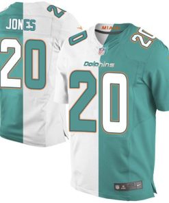 Nike Miami Dolphins #20 Reshad Jones Aqua Green/White Stitched NFL Elite Split Jersey