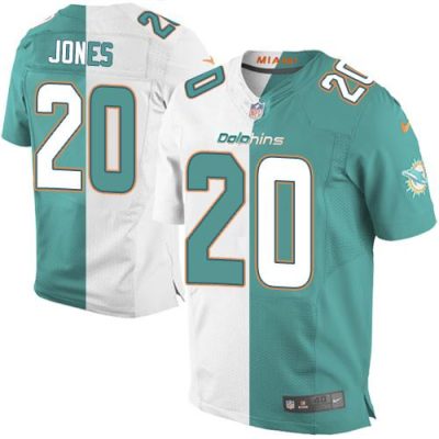 Nike Miami Dolphins #20 Reshad Jones Aqua Green/White Stitched NFL Elite Split Jersey