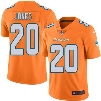 Nike Miami Dolphins #20 Reshad Jones Orange Stitched NFL Limited Rush Jersey