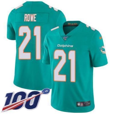 Nike Miami Dolphins #21 Eric Rowe Aqua Green Team Color Stitched NFL 100th Season Vapor Untouchable Limited Jersey