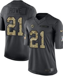 Nike Miami Dolphins #21 Eric Rowe Black Stitched NFL Limited 2016 Salute to Service Jersey