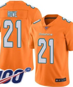 Nike Miami Dolphins #21 Eric Rowe Orange Stitched NFL Limited Rush 100th Season Jersey