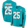 Nike Miami Dolphins #25 Xavien Howard Aqua Green Team Color Stitched NFL Limited Therma Long Sleeve Jersey