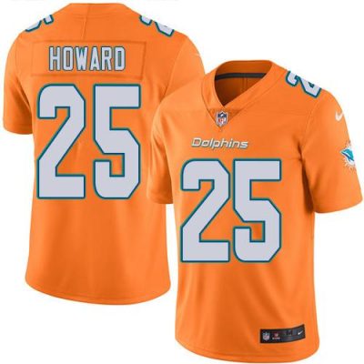 Nike Miami Dolphins #25 Xavien Howard Orange Stitched NFL Limited Rush Jersey
