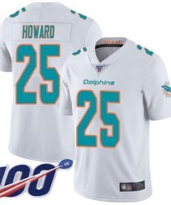 Nike Miami Dolphins #25 Xavien Howard White Stitched NFL 100th Season Vapor Limited Jersey