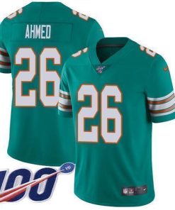 Nike Miami Dolphins #26 Salvon Ahmed Aqua Green Alternate Stitched NFL 100th Season Vapor Untouchable Limited Jersey