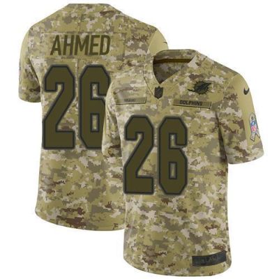 Nike Miami Dolphins #26 Salvon Ahmed Camo Stitched NFL Limited 2018 Salute To Service Jersey