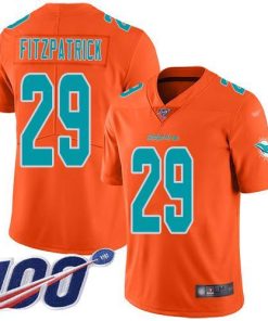 Nike Miami Dolphins #29 Minkah Fitzpatrick Orange Stitched NFL Limited Inverted Legend 100th Season Jersey