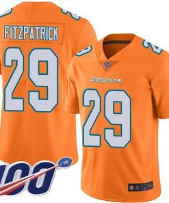 Nike Miami Dolphins #29 Minkah Fitzpatrick Orange Stitched NFL Limited Rush 100th Season Jersey