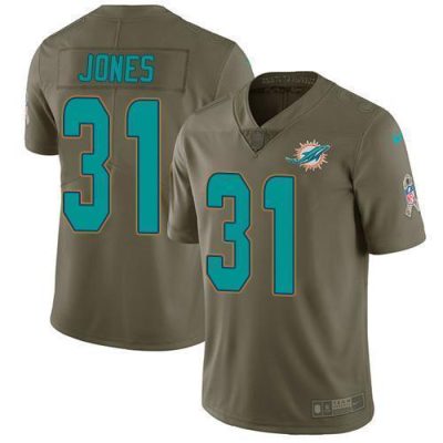 Nike Miami Dolphins #31 Byron Jones Olive Stitched NFL Limited 2017 Salute To Service Jersey