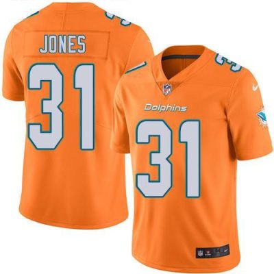 Nike Miami Dolphins #31 Byron Jones Orange Stitched NFL Limited Rush Jersey