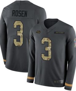 Nike Miami Dolphins #3 Josh Rosen Anthracite Salute to Service Stitched NFL Limited Therma Long Sleeve Jersey