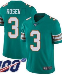 Nike Miami Dolphins #3 Josh Rosen Aqua Green Alternate Stitched NFL 100th Season Vapor Limited Jersey