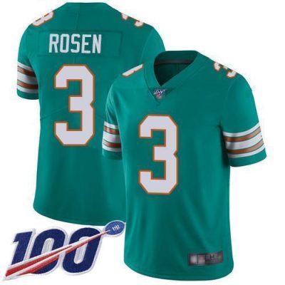 Nike Miami Dolphins #3 Josh Rosen Aqua Green Alternate Stitched NFL 100th Season Vapor Limited Jersey