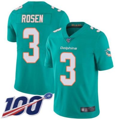 Nike Miami Dolphins #3 Josh Rosen Aqua Green Team Color Stitched NFL 100th Season Vapor Limited Jersey
