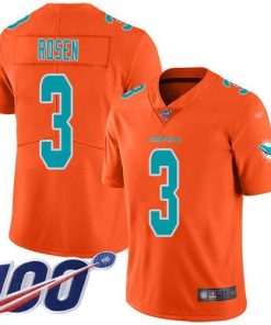 Nike Miami Dolphins #3 Josh Rosen Orange Stitched NFL Limited Inverted Legend 100th Season Jersey