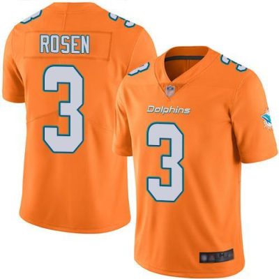 Nike Miami Dolphins #3 Josh Rosen Orange Stitched NFL Limited Rush Jersey