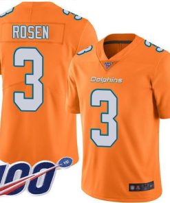 Nike Miami Dolphins #3 Josh Rosen Orange Stitched NFL Limited Rush 100th Season Jersey