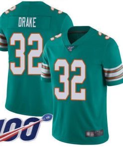 Nike Miami Dolphins #32 Kenyan Drake Aqua Green Alternate Stitched NFL 100th Season Vapor Limited Jersey