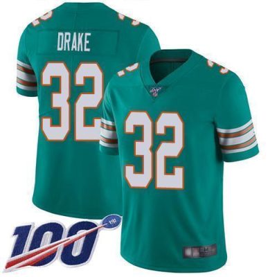 Nike Miami Dolphins #32 Kenyan Drake Aqua Green Alternate Stitched NFL 100th Season Vapor Limited Jersey