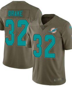 Nike Miami Dolphins #32 Kenyan Drake Olive Stitched NFL Limited 2017 Salute To Service Jersey