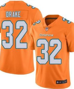 Nike Miami Dolphins #32 Kenyan Drake Orange Stitched NFL Limited Rush Jersey