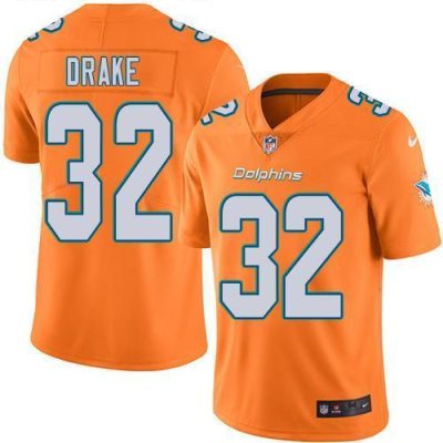 Nike Miami Dolphins #32 Kenyan Drake Orange Stitched NFL Limited Rush Jersey