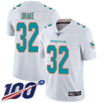 Nike Miami Dolphins #32 Kenyan Drake White Stitched NFL 100th Season Vapor Limited Jersey