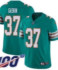 Nike Miami Dolphins #37 Myles Gaskin Aqua Green Alternate Stitched NFL 100th Season Vapor Untouchable Limited Jersey