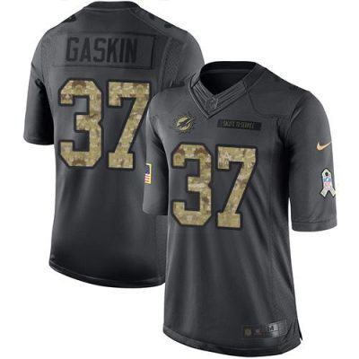 Nike Miami Dolphins #37 Myles Gaskin Black Stitched NFL Limited 2016 Salute to Service Jersey
