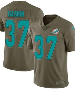 Nike Miami Dolphins #37 Myles Gaskin Olive Stitched NFL Limited 2017 Salute To Service Jersey
