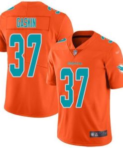 Nike Miami Dolphins #37 Myles Gaskin Orange Stitched NFL Limited Inverted Legend Jersey