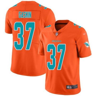 Nike Miami Dolphins #37 Myles Gaskin Orange Stitched NFL Limited Inverted Legend Jersey