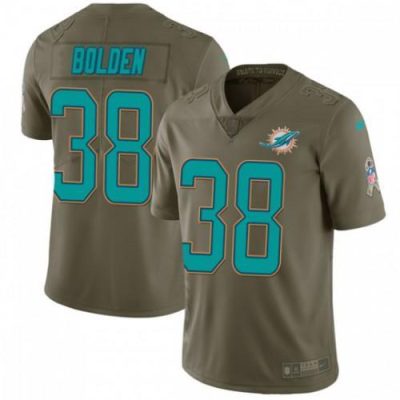 Nike Miami Dolphins #38 Brandon Bolden Olive Stitched NFL Limited 2017 Salute To Service Jersey