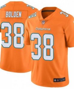 Nike Miami Dolphins #38 Brandon Bolden Orange Stitched NFL Limited Rush Jersey