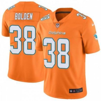Nike Miami Dolphins #38 Brandon Bolden Orange Stitched NFL Limited Rush Jersey