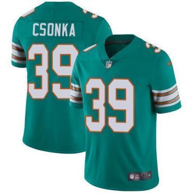 Nike Miami Dolphins #39 Larry Csonka Aqua Green Alternate Stitched NFL Vapor Untouchable Limited Jersey