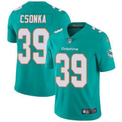 Nike Miami Dolphins #39 Larry Csonka Aqua Green Team Color Stitched NFL Vapor Untouchable Limited Jersey