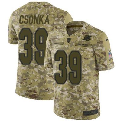 Nike Miami Dolphins #39 Larry Csonka Camo Stitched NFL Limited 2018 Salute To Service Jersey
