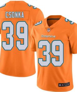 Nike Miami Dolphins #39 Larry Csonka Orange Stitched NFL Limited Rush Jersey