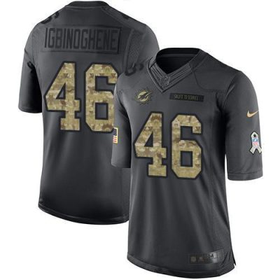 Nike Miami Dolphins #46 Noah Igbinoghene Black Stitched NFL Limited 2016 Salute to Service Jersey