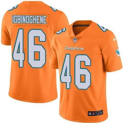 Nike Miami Dolphins #46 Noah Igbinoghene Orange Stitched NFL Limited Rush Jersey