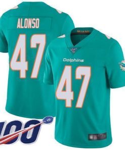 Nike Miami Dolphins #47 Kiko Alonso Aqua Green Team Color Stitched NFL 100th Season Vapor Limited Jersey