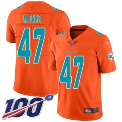 Nike Miami Dolphins #47 Kiko Alonso Orange Stitched NFL Limited Inverted Legend 100th Season Jersey