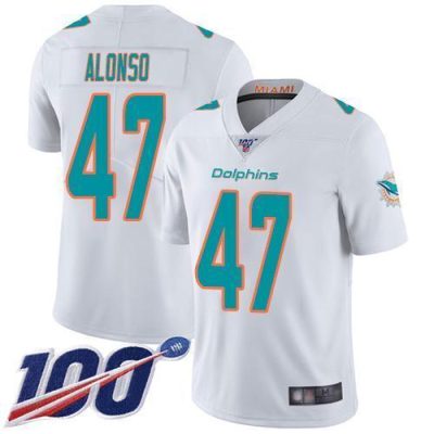 Nike Miami Dolphins #47 Kiko Alonso White Stitched NFL 100th Season Vapor Limited Jersey