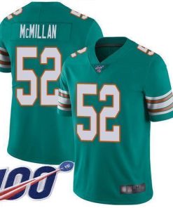 Nike Miami Dolphins #52 Raekwon McMillan Aqua Green Alternate Stitched NFL 100th Season Vapor Limited Jersey